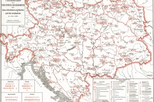 Mapa c.k. garnizonow (Landwehra) 1898